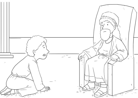 Matthew 18 26 27 Forgiving Others   The Servant Asks The King To Forgive His Debt Coloring Page